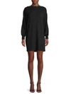 Grey State Snap Button Mini Dress In Black