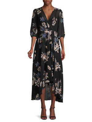 calvin klein black dress with flowers