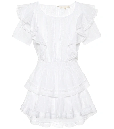 Loveshackfancy Natasha White Lace-trimmed Cotton Mini Dress