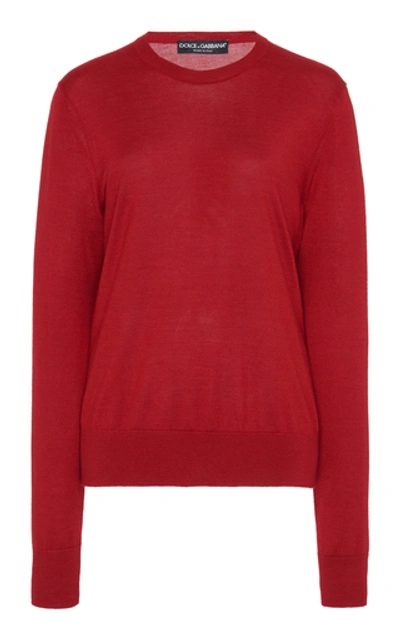 Dolce & Gabbana Cashmere-blend Crewneck Sweater In Red