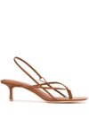 Studio Amelia Leather Slingback Sandals In Brown