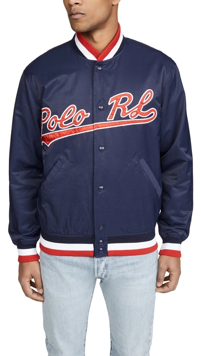 Polo Ralph Lauren Men's Polo Rl Baseball Jacket In Newport Navy