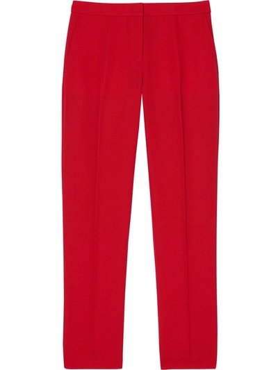 Burberry Wool Tailored Trousers In Bright Red