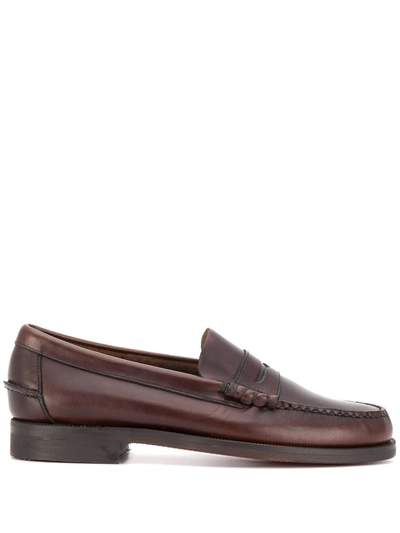 Sebago Classic Dan Leather Loafers In Brown