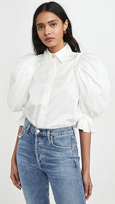 Aje Eucalypt Puff Sleeve Shirt In White