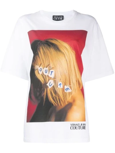 Versace Jeans Couture Graphic Print T-shirt In Bianco
