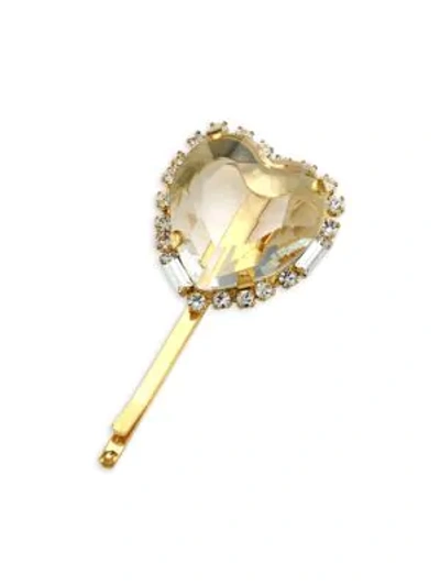 Rosantica Crystal Heart Hair Pin In Yellow Goldtone