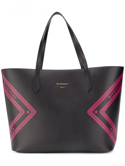 Givenchy Wing Leather Shopper In Black