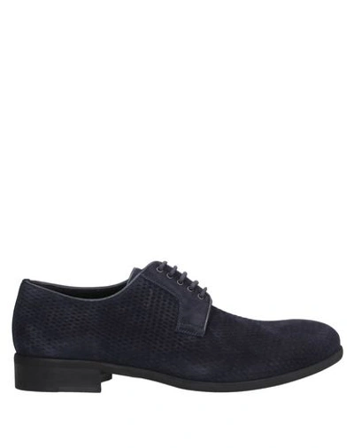 A.testoni Lace-up Shoes In Dark Blue