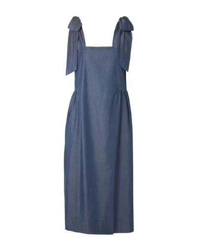 Hatch Katie Cotton And Tencel-blend Dress In Blue