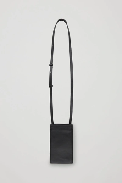 Cos Leather Phone Pouch In Black