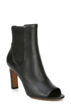 Vince Elsie Leather Open-toe Heeled Booties In Black Leather