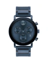 Movado Bold Evolution Chronograph Blue Ion-plated Stainless Steel Bracelet Watch In Black Blue