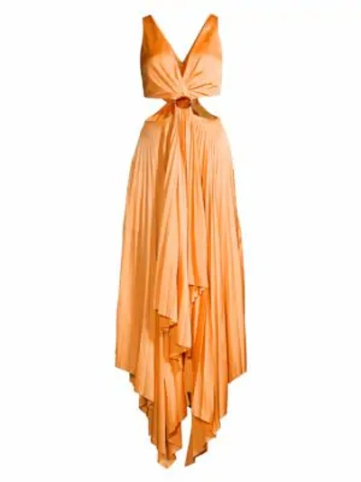 Significant Other Eden Drape Front Side Cutout Handkerchief Maxi Dress In  Cantaloupe | ModeSens
