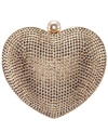 Nina Amorie Crystal Embellished Heart Minaudiere Clutch In Gold