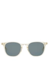Garrett Leight Men's Ace Square Acetate Sunglasses, Clear/blue In Pure Glass/blue