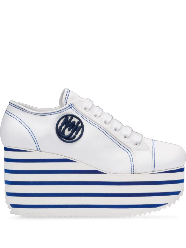 white platform wedge sneakers