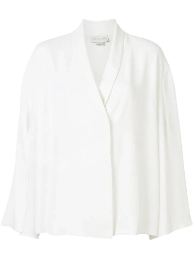 Sachin & Babi Ginny Split-sleeve Blouse In White