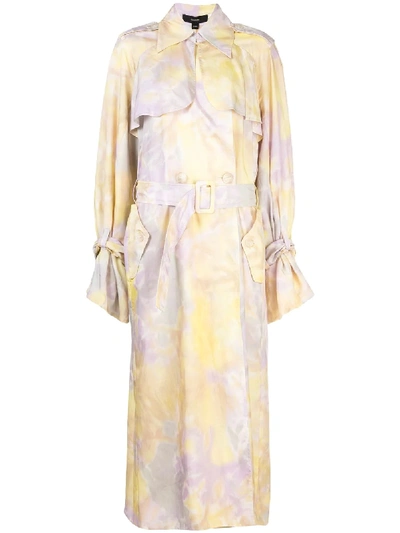 Ellery Stereo Audio Tie-dye Trench Coat In Purple