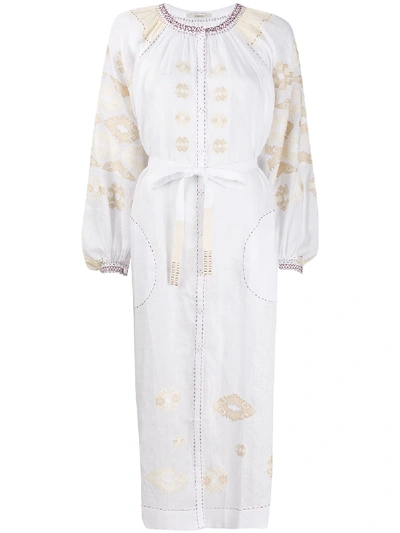 Vita Kin Shalimar Embroidered Linen Dress In White