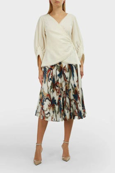 Sachin & Babi Brienne Bird-print Pleated Skirt In Multicoloured