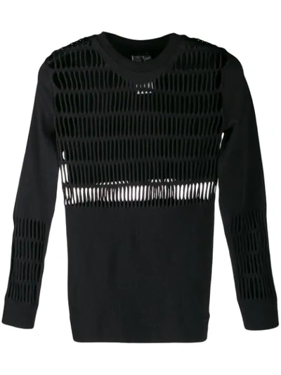 Adidas By Stella Mccartney Warp Cut-out Knitted Top In Black