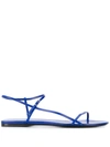 The Row Flach Flat Strappy Sandals In Blue