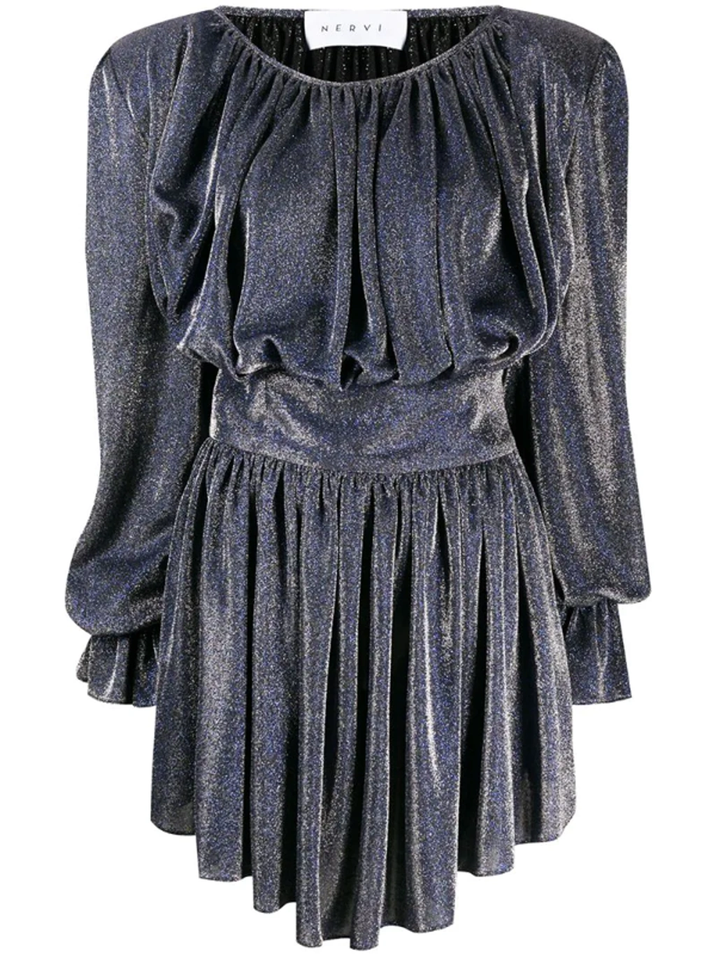 Nervi Betty Metallic Jersey Mini Dress In Blue | ModeSens