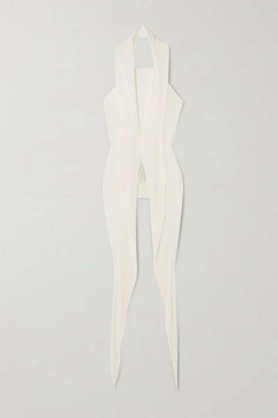 Rick Owens Wishbone 垂坠平纹布挂脖上衣 In White