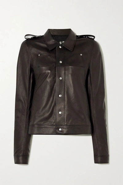 Rick Owens Babel Leather Jacket In Black