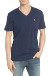 Psycho Bunny Classic V-neck Lounge Tee In Heather Navy