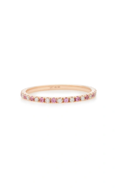 Ef Collection 14k Rose Gold Diamond And Sapphire Eternity Ring In Diamond/ Pink/ Yellow Gold
