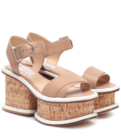 Gabriela Hearst Harrigan Leather Platform Sandals In Camel