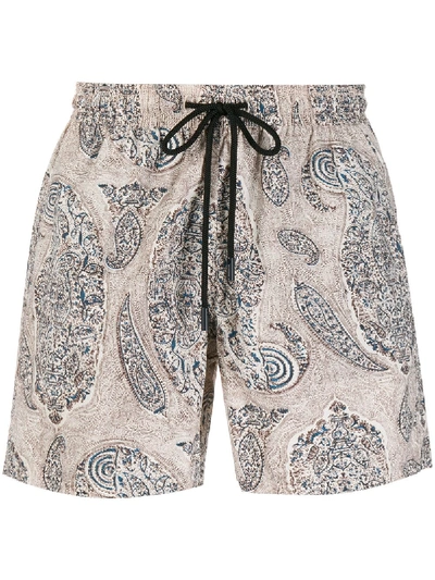 Etro Paisley-print Technical-twill Swim Shorts In Neutrals