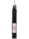 Givenchy Black Logo Strap Keyring In Black & White