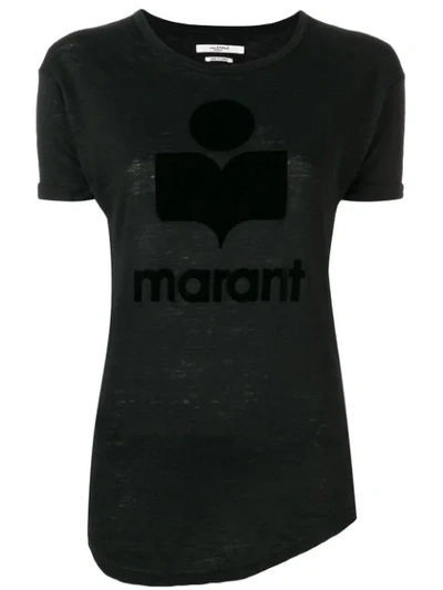 Isabel Marant Étoile Koldi T-shirt In Black Cotton And Linen