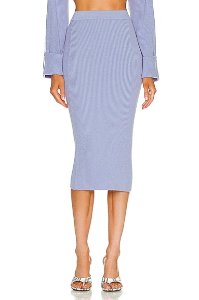 Andamane Eulalia Wool-cashmere Midi Skirt In Pervinca