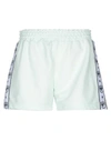 Chiara Ferragni Tape Id Track Shorts In Aqua Glass