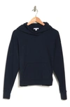 James Perse Relaxed Cropped Hoodie In Deep Blue