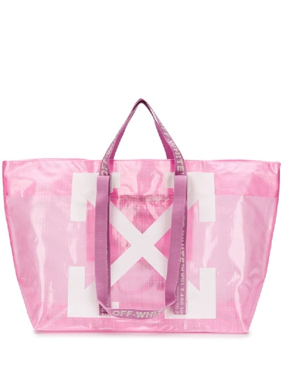 Off-white Arrows Tote Bag In Pink