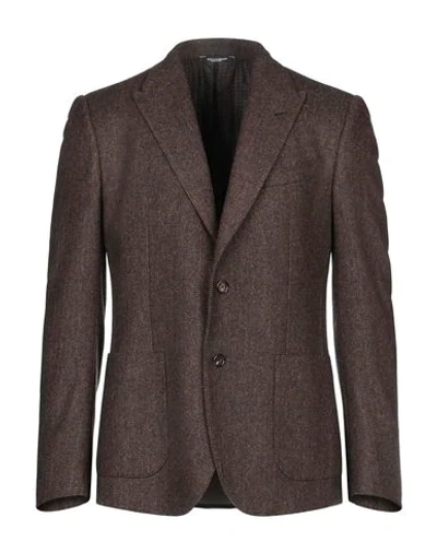 Dolce & Gabbana Suit Jackets In Dark Brown