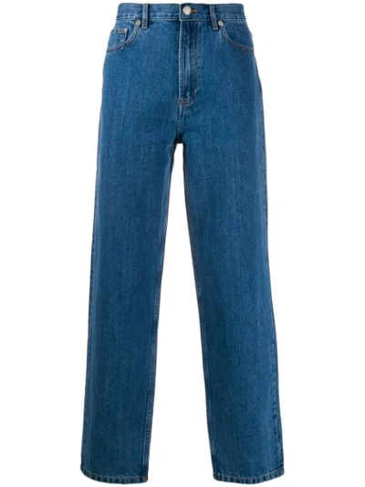 Apc High-rise Straight Leg Jeans In Blue