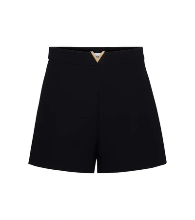 Valentino Wool And Silk Crêpe Shorts In Black