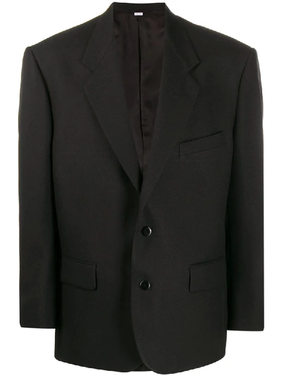 Random Identities Single-breasted Boxy Blazer In Black