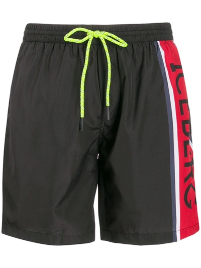 Iceberg Side Logo Drawstring Swim Shorts In Blue