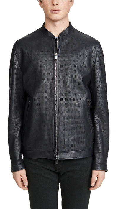 Theory 'morrison Benji' Zipup Leather Jacket In Black