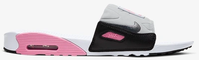 Pre-owned Nike  Air Max 90 Slide White Rose Cool Grey In White/rose-pure Platinum-cool Grey