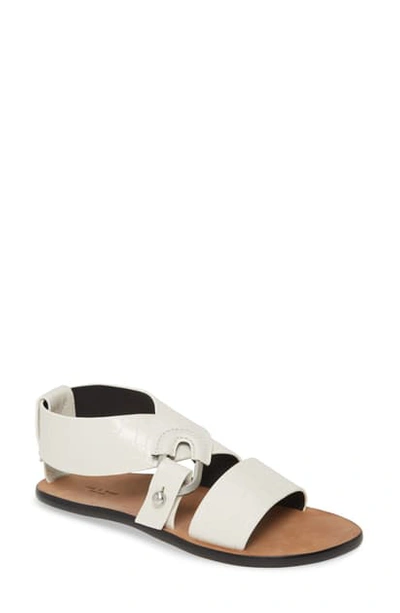 Rag & Bone August Croc-embossed Leather Gladiator Sandals In White