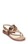Cole Haan Anica Braided Snakeskin-embossed Leather Slingback Thong Sandals In Amphora