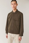 Cos Jersey Twill Shirt Jacket In Brown